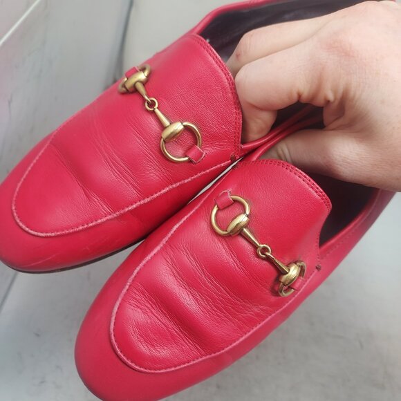 Gucci Brixton Pink Horsebit Collapsible Loafer Shoe - Picture 10 of 13